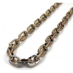 Baraka 18k Two Tone Gold Ritmika Collection Anchor Chain 0.02ct 24 Inch
