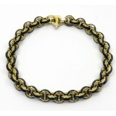 Baraka 18k Yellow Gold Cyborg Ceramic Collection Bracelet 0.02ct