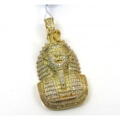 14k Yellow Gold Diamond Fully Iced Out Pharaoh Pendant 2.27ct