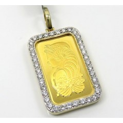 24k Gold Medium Lady Fortuna Diamond Pendant 2.13ct