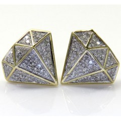 10k Yellow Gold Diamond Logo Earrings 0.24ct