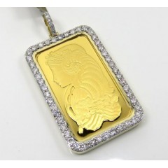 24k Gold Large Lady Fortuna Diamond Pendant 3.59ct