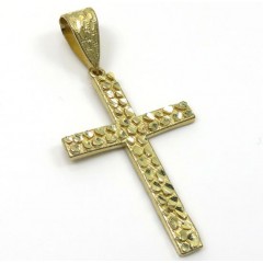 10k Yellow Gold Medium Nugget Cross 