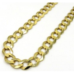 10k Yellow Gold Solid Cuban Link Chain 18-36 Inch 7mm
