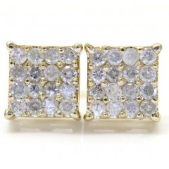 14k Yellow Gold 4x4 Square Diamond Earrings 0.65ct
