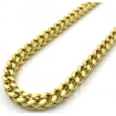 14k Yellow Gold Hollow Boxed Franco Chain 22 Inch 3.5mm