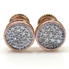 14k White Yellow And Rose Gold Diamond Small Snow Cap Earrings 0.10ct