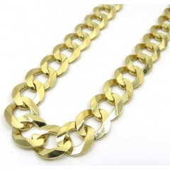 14k Yellow Gold Solid Cuban Link Chain 22-30 Inch 11.5mm