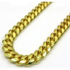 925 Sterling Yellow Silver Miami Link Chain 18-28 Inch 6.4mm