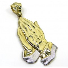 10k Yellow Gold Large Praying Hands Pendant 