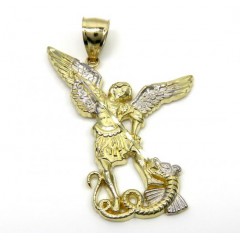 10k Yellow Gold Small Saint Michaels Pendant  