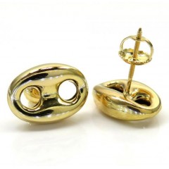 13mm 10k Yellow Gold Medium Puffed Gucci Hollow Earrings