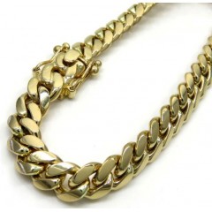 14k Yellow Gold Solid Miami Link Bracelet 8.50 Inch 8mm