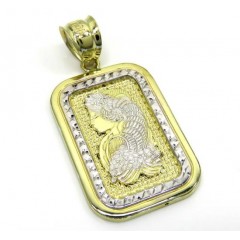 10k Yellow Gold Small Solid Back Gold Bar Pendant