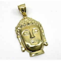 10k Yellow Gold Large Buddha Face Pendant