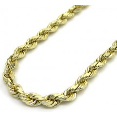 10k Yellow Gold Solid Diamond Cut Rope Chain 18-26 Inch 2.50mm