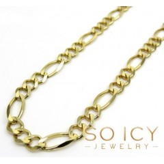 14k Yellow Gold Solid Figaro Link Chain 22 Inch 4.50mm 