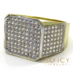 10k Yellow Gold Hexagon Cz Ring 1.00ct