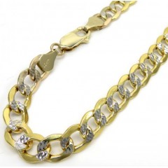 10k Yellow Gold Diamond Cut Cuban Bracelet 8.50