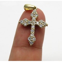 14k Yellow Gold Mini Royal Diamond Cross 1.00ct 