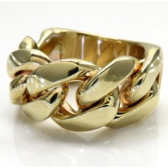 10k Yellow Gold 12mm Solid Miami Cuban Link Ring