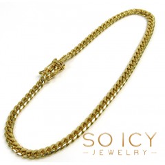 10k Yellow Gold Solid Miami Cuban Bracelet 8.50 Inch 4mm