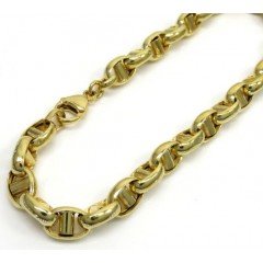 10k Yellow Gold Hollow 3d Mariner Bracelet 8.75 Inches 6.70mm