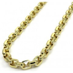 10k Yellow Gold Hollow Beveled Edge Cable Chain 20-24