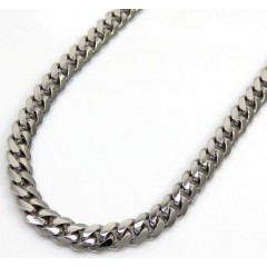 10k White Gold Solid Miami Chain 22-26 Inch 3.50mm