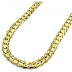 10k Yellow Gold Solid Tight Link Cuban Chain 26 Inches 5mm