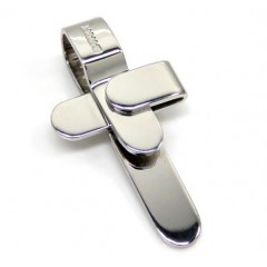 Mens Baraka 18k Solid White Gold Cross 