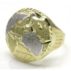 10k Two Tone Gold World Ring 