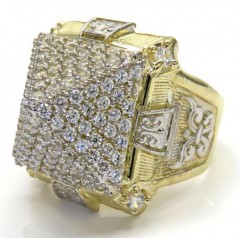 10k Two Tone Gold Cz Pyramid Ring 1.80ct 
