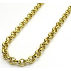 14k Yellow Gold Solid Circle Link Chain 22-30 Inch 3.5mm