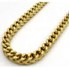 925 Yellow Sterling Silver Thick Franco Link Chain 26-30 Inch 5mm