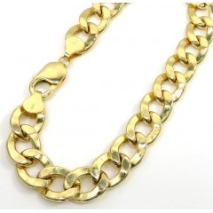 10k Yellow Gold Hollow Cuban Bracelet 9 Inch 11mm 