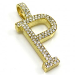 10k Yellow Gold Diamond Custom Made Initial Pendant 0.50ct 