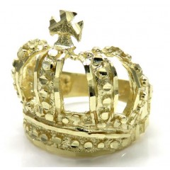 10k Yellow Gold Nugget Kings Crown Ring 