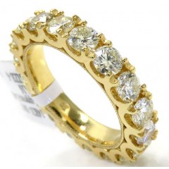 14k Yellow Gold Comfort Grip Eternity 20 Pointer Diamond Wedding Band 3.45ct