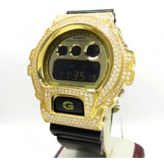 Mens White Cz Dw-6900 Yellow Stainless Steel G-shock Watch 5.00ct