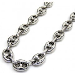 .925 White Sterling Silver Puff Gucci Link Chain 20-30 Inch 8mm