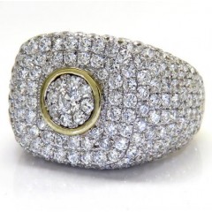 10k Yellow Gold Dome Shaped Cluster Round Diamond Fashion Ring 4.91ct