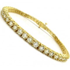 14k Yellow Gold 20 Pointer Diamond Tennis Bracelet 8 Inch 9.82ct