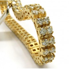 10k Yellow Gold 2 Row Diamond Tennis Bracelet 8 Inch 14.23ct