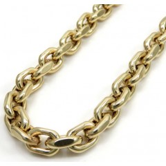 10k Yellow Gold Hollow Cable Link Chain 20-26 Inch 6mm