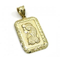 10k Yellow Gold Medium Gold Nugget Bar Pendant 