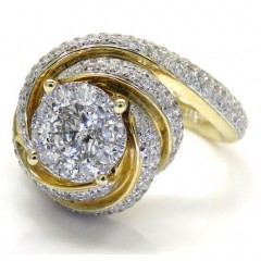 14k Yellow Gold Coil Diamond Engagement Ring 1.50ct