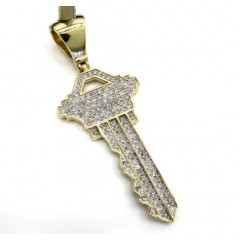 10k Yellow Gold Diamond Key Pendant 0.55ct