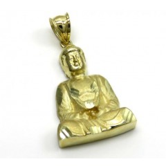 10k Yellow Gold Mini Diamond Cut Buddha Pendant