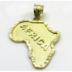 10k Yellow Gold Small Africa Pendant 